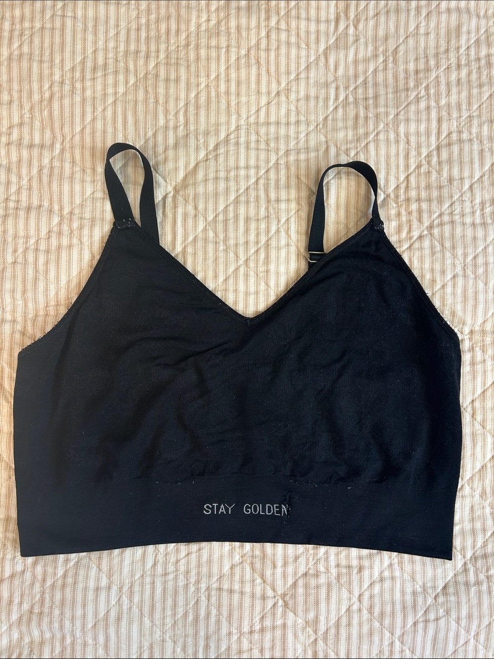 GUC Branwyn Black Wool Essential Busty Bra Bralette with Adjustable Straps - Picture 5 of 15